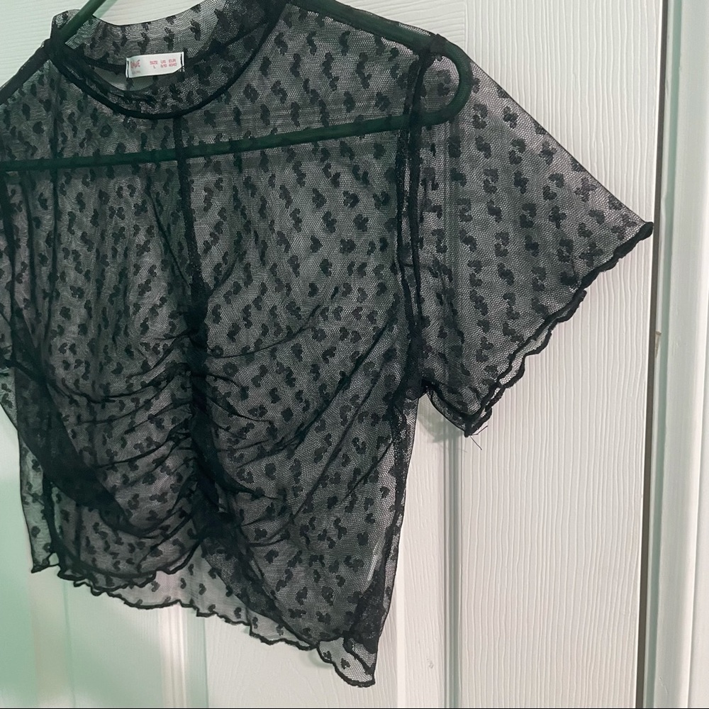 ‼️BLACK MESH CROP TOP - Picture 9 of 9